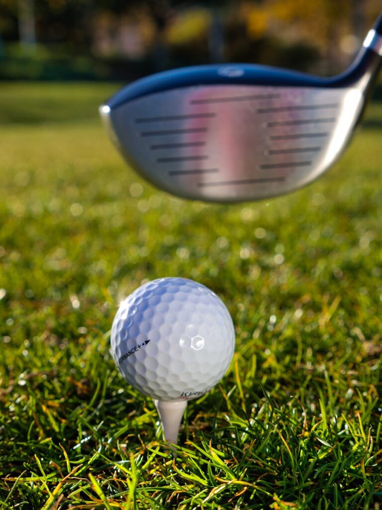 A driver with a ball